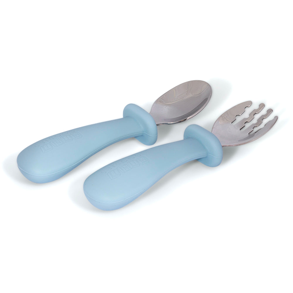 Veilig RVS peuterbestek met afgeronde randen – ideaal voor peuters en kleuters | Mini Goodies