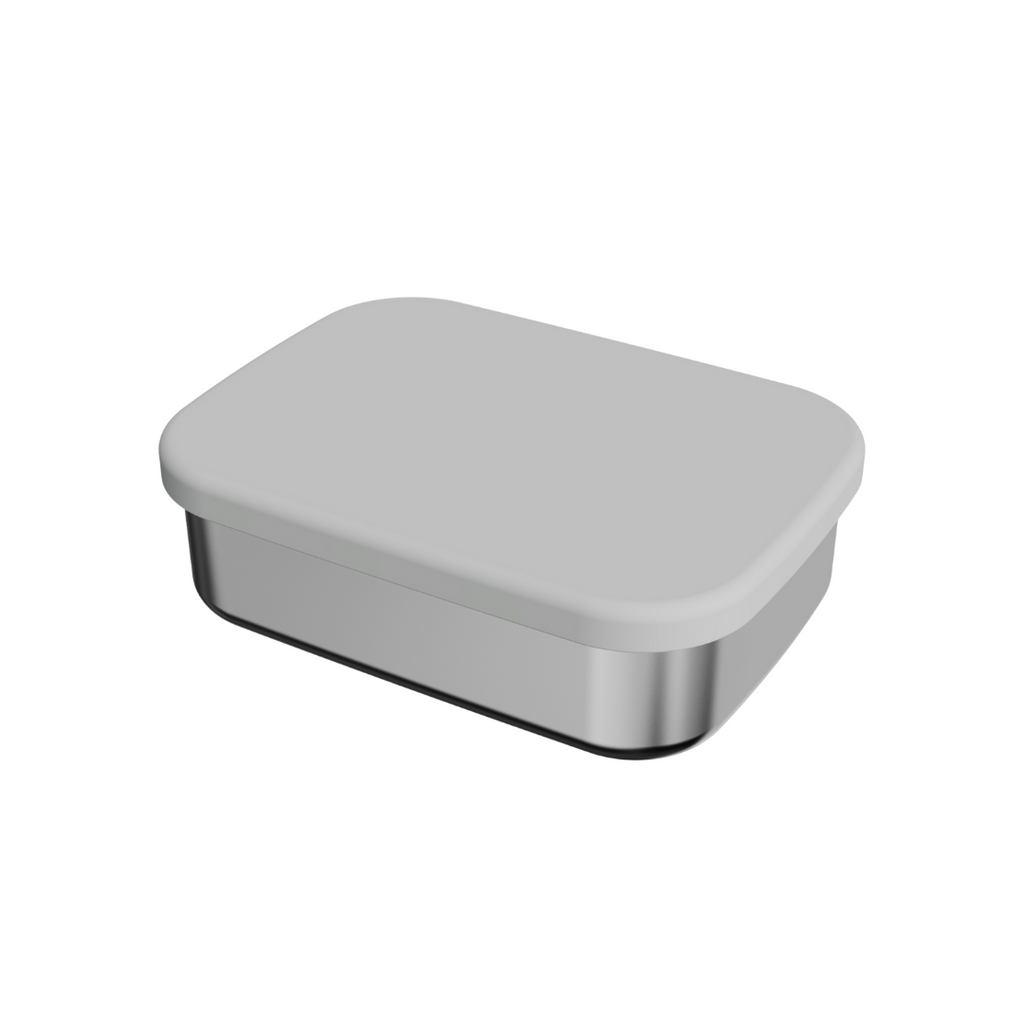 RVS lunchbox beige - duurzame broodtrommel met siliconen vakjes