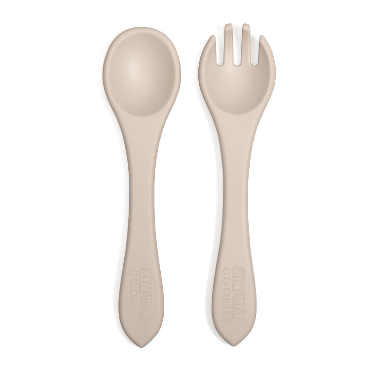 Siliconen vork en lepel set – zachte randen, veilig voor tandjes en tandvlees