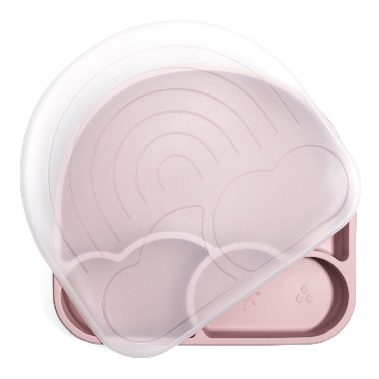 Regenboog siliconen babybord met zuignap – praktisch en duurzaam eetbordje