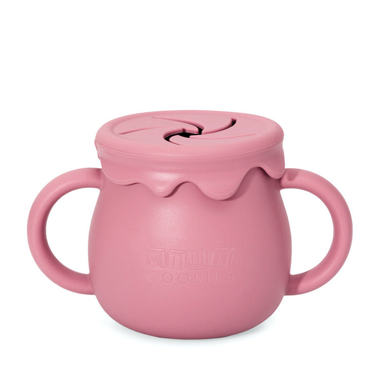 BPA-vrije siliconen snackcup voor peuters met anti-mors opening en handgrepen