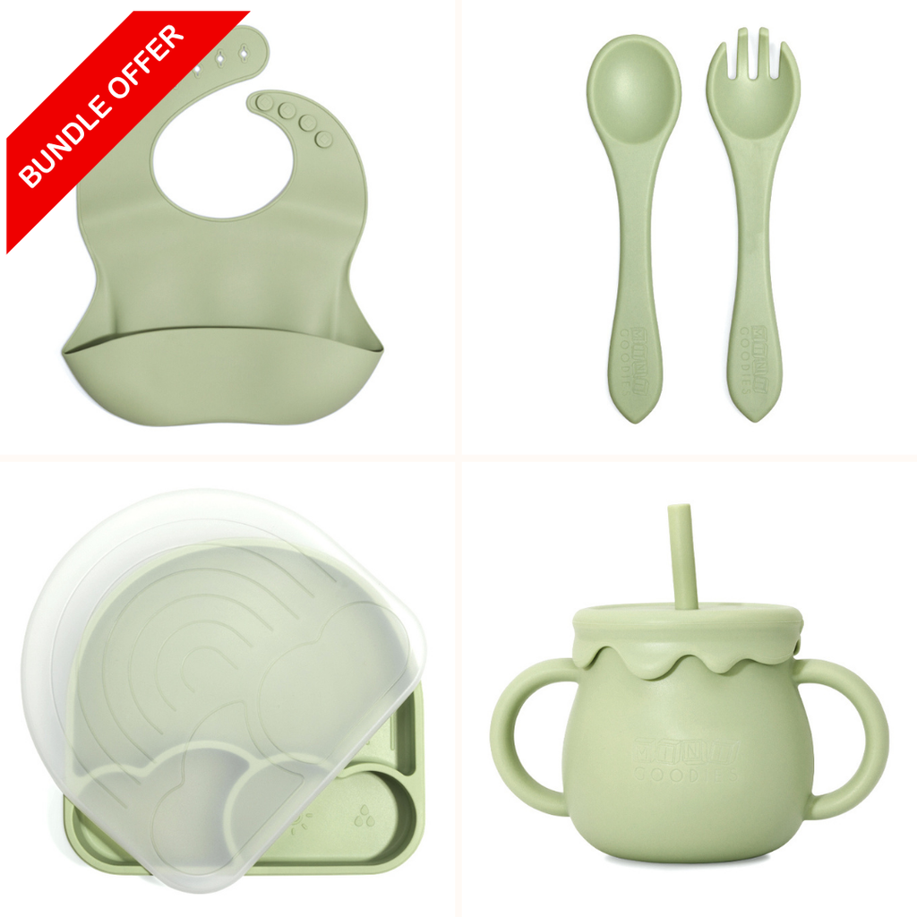 Peuterproof siliconen servies set voor thuis – bord met zuignap, stoelvaste slab en ergonomisch bestek